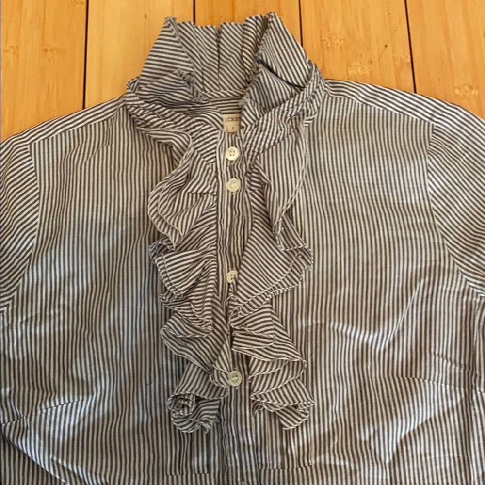 Ruffle front collared shirt - Picture 3 of 3